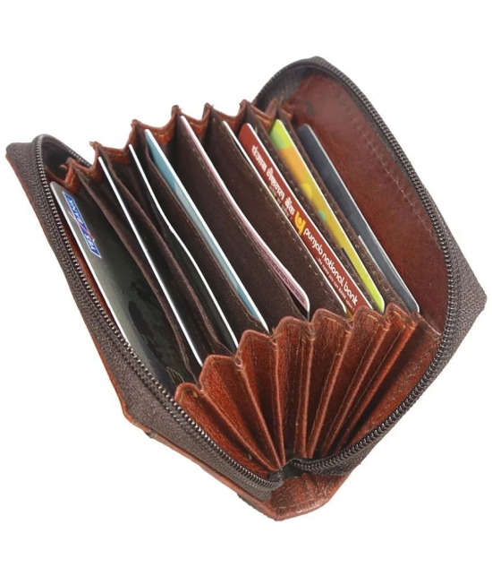 Style 98 - Leather Brown Mens Zip Around Wallet ( Pack of 1 ) - Brown