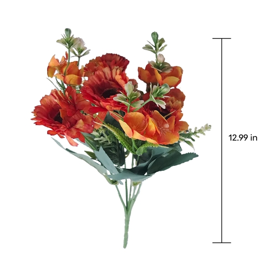 Gerberas and Fern Artificial Flowers Orange