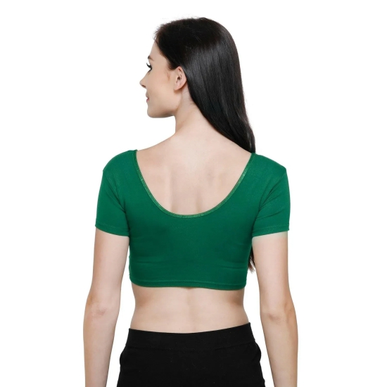 Vami Women's Cotton Stretchable Readymade Blouses - Rich Green XXL