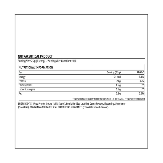 Myprotein Impact Whey Isolate, Made in UK-1 kg / Chocolate Brownie / Uniglobal Distributors