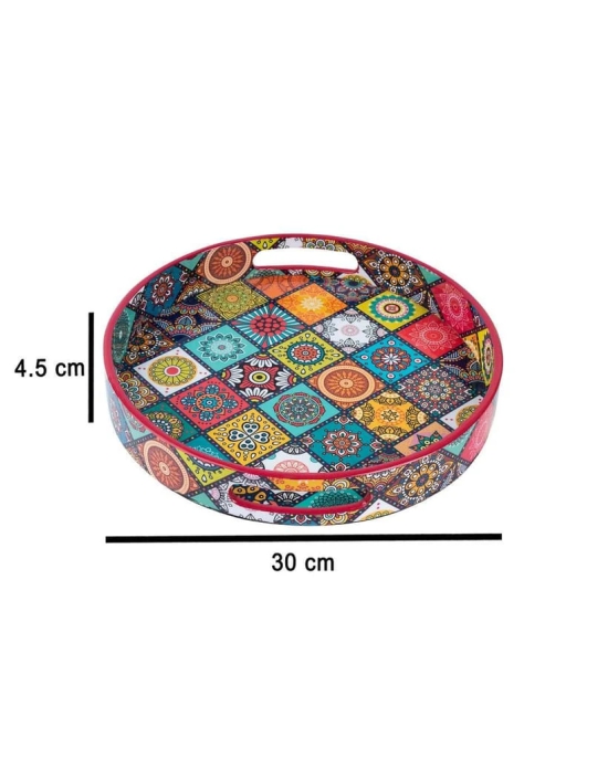 Traditional Round Multi Style Tray with Handle