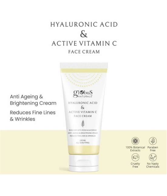 Globus Naturals Hyaluronic Acid & Vitamin C Face Cream, 100ml