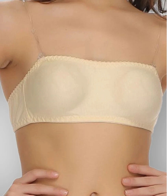 Clovia Pack of 1 Cotton Non Padded Womens Tube Bra ( Beige ) - 36C