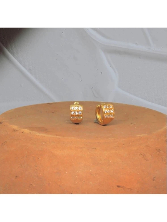 Drashti Collection Golden Stud Earrings ( Pack of 1 ) - Golden