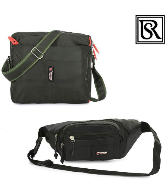 ShoeRise Green Solid Messenger Bag - Green