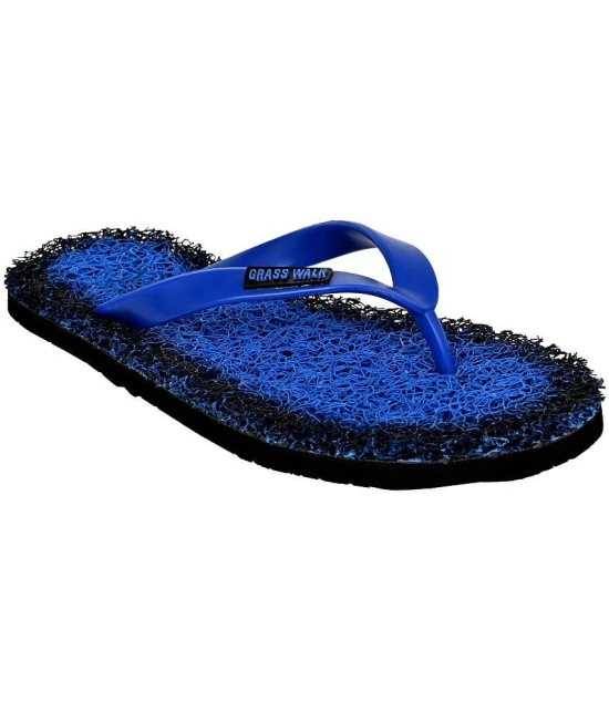 GRASS WALK - Blue Mens Thong Flip Flop - None