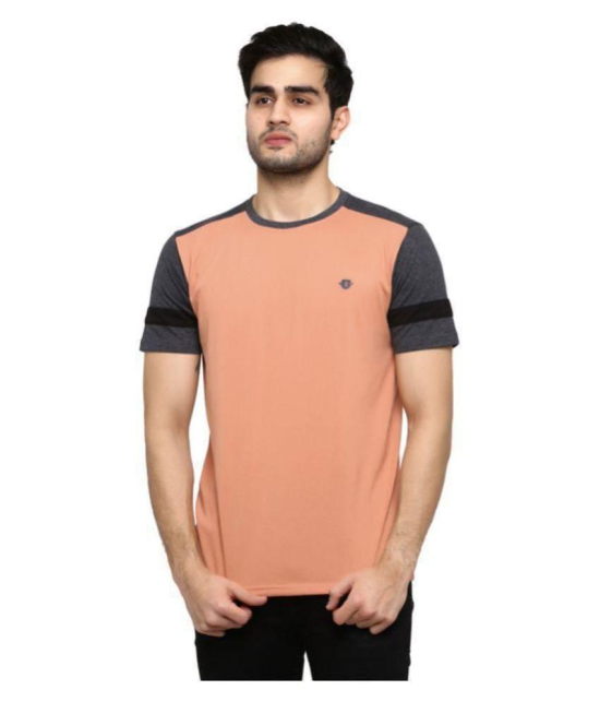 GENTINO - Peach Cotton Blend Regular Fit Men's T-Shirt ( Pack of 1 ) - None