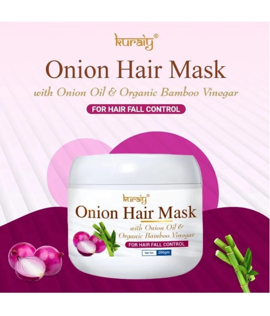 KURAIY Onion Hair Mask With Onion Oil & Organic Bamboo For Hair Fall Control 200g Pack Of 3