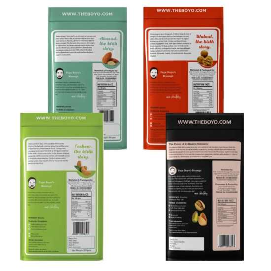 Premium Nuts Combo Pack  950g  Raw Cashews 250g, Raw Almond 250g, Raw Walnut 250g,  Roasted Pistachio 200g