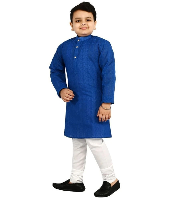 Arshia Fashions Blue Cotton Blend Boys Kurta Sets ( Pack of 1 ) - None