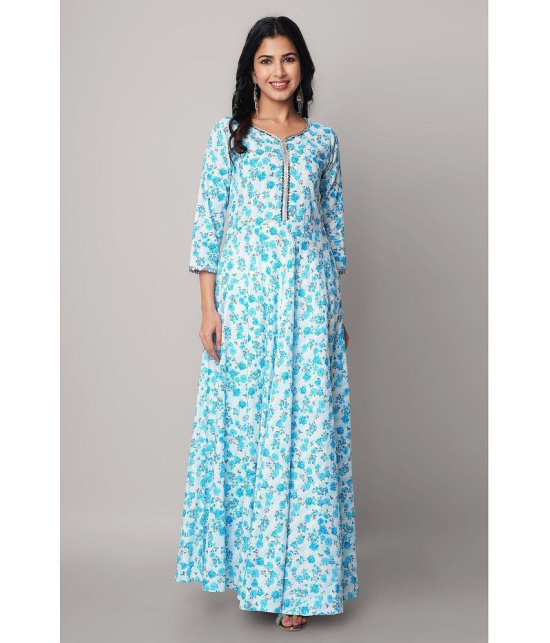 GOD BLESS - Light Blue Rayon Women's Gown ( Pack of 1 ) - None