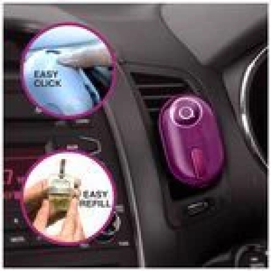 Godrej Aer Car Vent Air Freshener Kit - Click Gel, Rich Irish Cocktail, Spill Proof, Lasts 60 Days, 10 G (Starter + Refill)