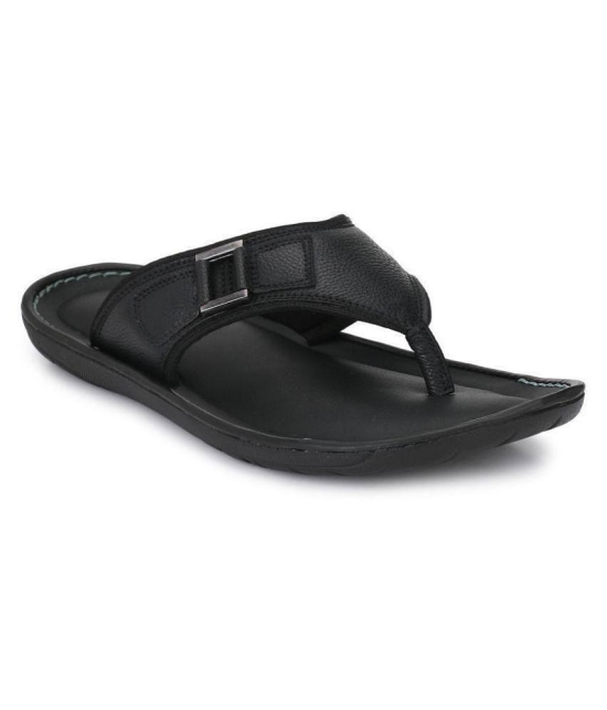 SHENCES Black Leather Slippers - None