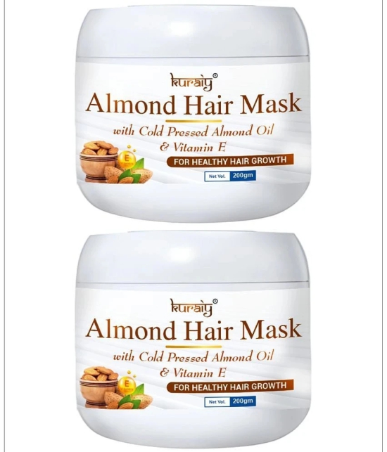 KURAIY Almond Hair Mask With Cold Pressed Almond Oil & Vitamin E For Hair Growth 200g Pack Of 3