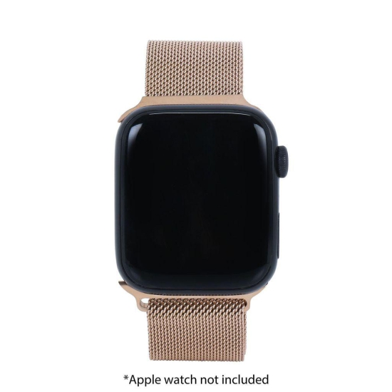 Croma Fine Metallic Strap for Apple iWatch (42mm / 44mm / 45mm) (Apple Compatible, Golden)