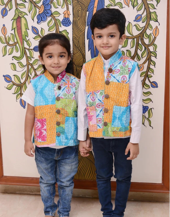 Kids Unisex Patchwork Jacket-4-6 Yrs