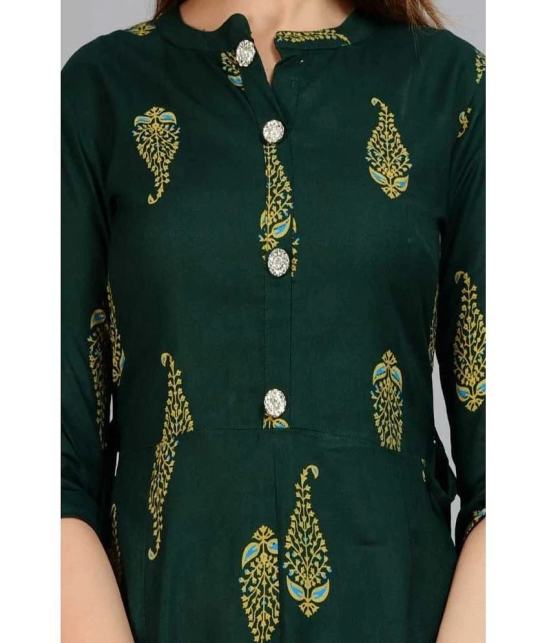 SIPET - Green Rayon Womens Flared Kurti ( Pack of 1 ) - None