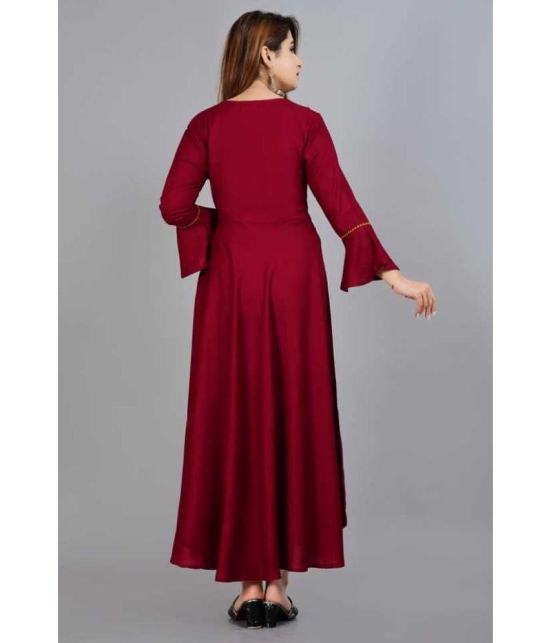 SIPET - Maroon Rayon Women''s Anarkali Kurti ( Pack of 1 ) - None