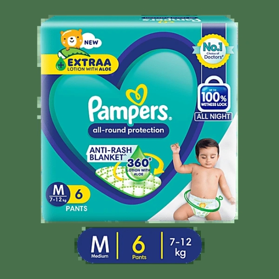 Pampers Diaper Pants - All-Round Protection, Medium, 7-12 Kg, 6 Pcs