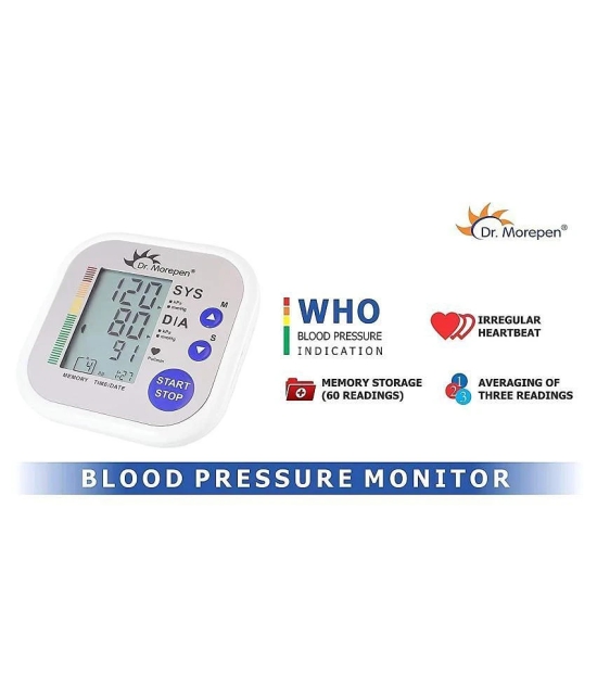 Dr. Morepen BP02 Automatic Upper Arm Blood Pressure Monitor (White)