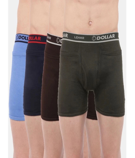 Dollar lehar Multicolor Combed Cotton Cotton Mens Trunks ( Pack of 4 ) - None