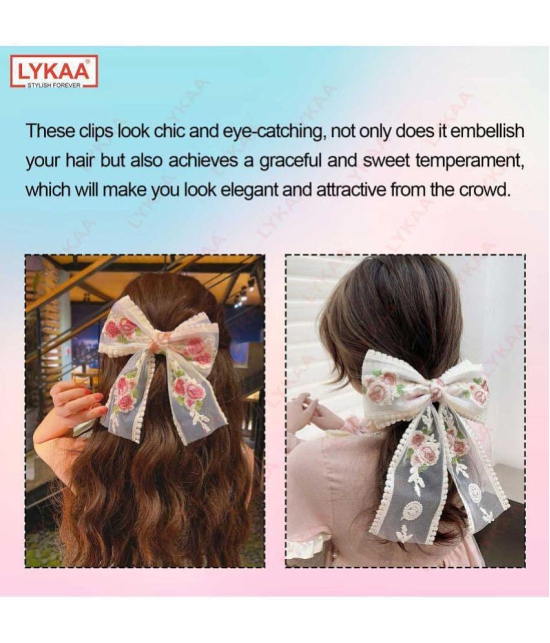 LYKAA Off-White Womens Hair Ribbons ( Pack of 1 ) - Off-White