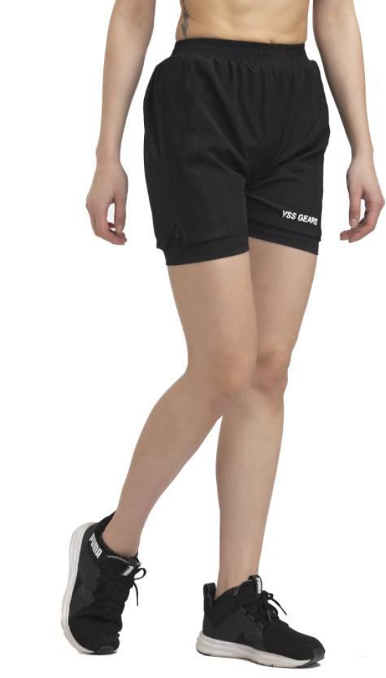 Solid Women Dark Blue Sports Shorts, Gym Shorts, Cycling Shorts, Running Shorts