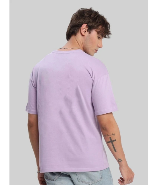 PPTHEFASHIONHUB Cotton Blend Oversized Fit Solid Half Sleeves Mens T-Shirt - Lavender ( Pack of 1 ) - None