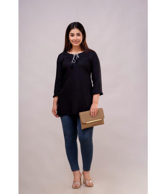 Kapadia Black Rayon Womens Regular Top ( Pack of 1 ) - None