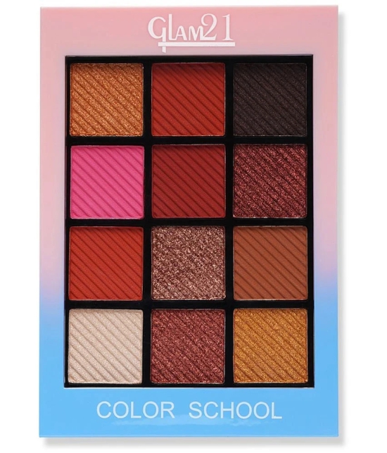 Glam21 Color School Eyeshadow Palette With 12 Amazing Shades Smudge proof & Long Stay 10gm Shade-03