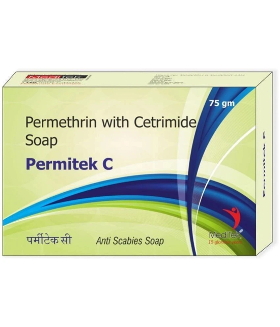 Meditek Permitek C Soap for Scalp Treatment 75Gms. Each - Antibacterial Soap for Normal Skin ( Pack of 4 )