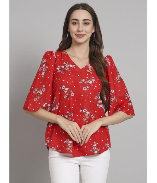 Curvydrobe Red Polyester Women's A-Line Top ( Pack of 1 ) - None