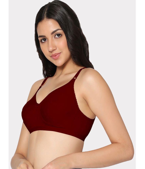 IN CARE LINGERIE - Maroon Cotton Non Padded Womens T-Shirt Bra ( Pack of 1 ) - None