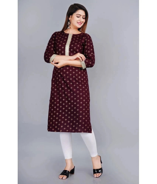 SIPET - Maroon Rayon Womens Straight Kurti ( Pack of 1 ) - None