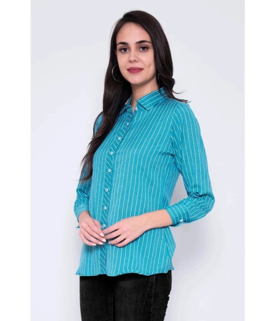 GOD BLESS Turquoise Cotton Shirt - Single - None