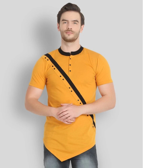 Glito - Yellow Cotton Blend Regular Fit Mens T-Shirt ( Pack of 1 ) - None