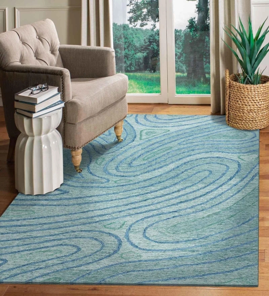 Hand Tufted Canyan AQUA Color Carpet-Aqua / 6x9