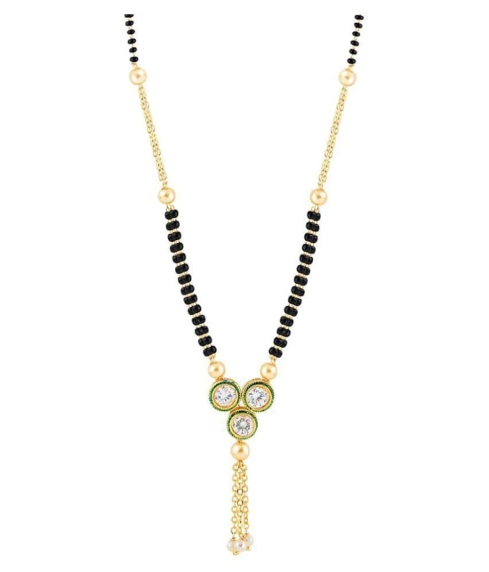 SILVER SHINE Traditional Gold Plated Designer Pandent Mangalsutra For Women - Golden