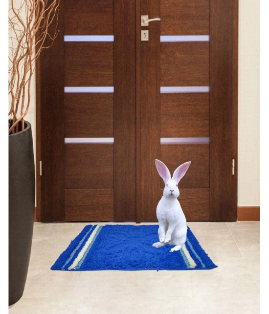 Abhikram Blue Single Door Mat - ( 60 X 40 ) - Blue