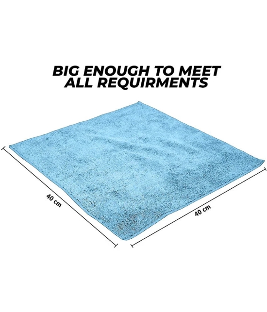 HOMETALES - Blue 340 GSM Microfiber Cloth For Automobile ( Pack of 4 )