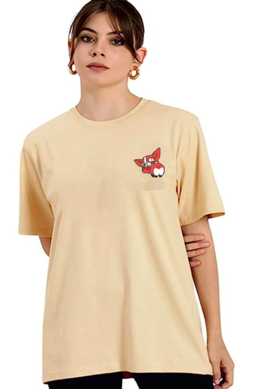Monisha Plus 100% Pure cotton graphic printed Trendy Oversized Tshirt for womens