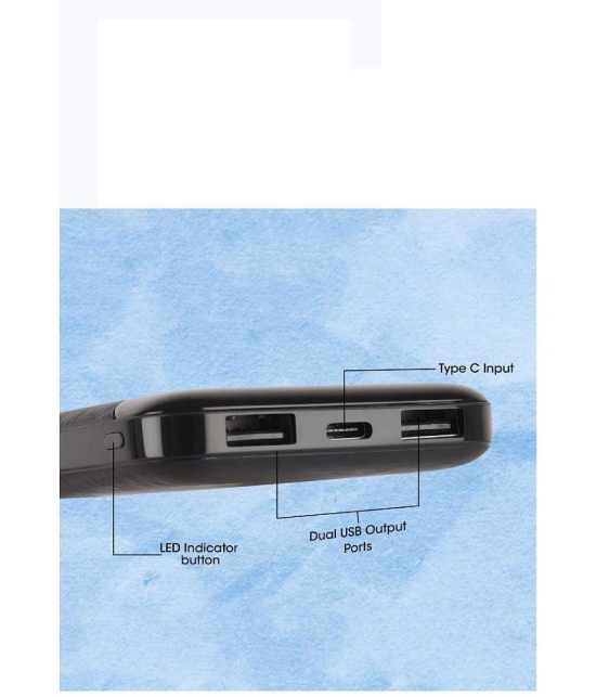 Zebronics 10000 -mAh 5V/2A Li-Polymer Power Bank - Black