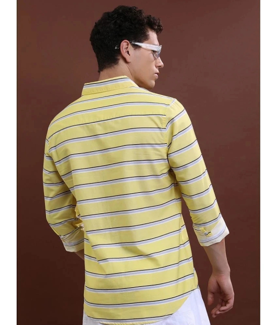 Ketch 100% Cotton Regular Fit Striped Full Sleeves Mens Casual Shirt - Yellow ( Pack of 1 ) - None