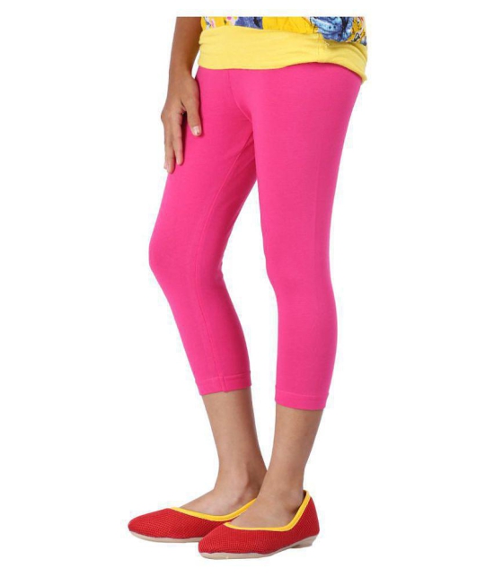 BEIGE,FUCSHIA AND PURPLE COLOURS CAPRI LEGGINGS FOR GIRLS - 9-10 Years