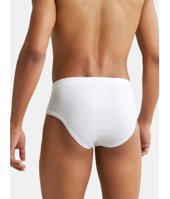 Jockey 1009 Men Super Combed Cotton Rib Solid Brief - White (Pack of 2) - None