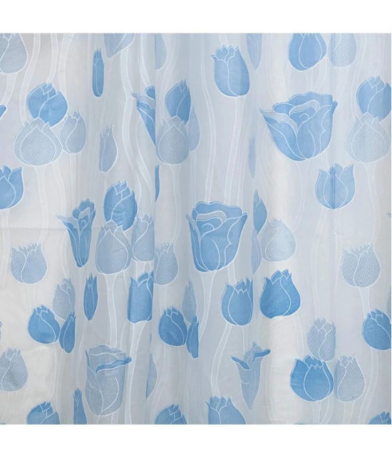 CASA FURNISHING Blue PVC Shower Curtain ( Single )