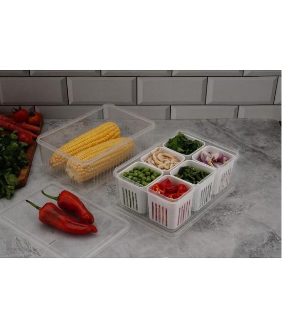 iview kitchenware Vegetable/Masala Plastic White Multi-Purpose Container ( Set of 1 ) - White