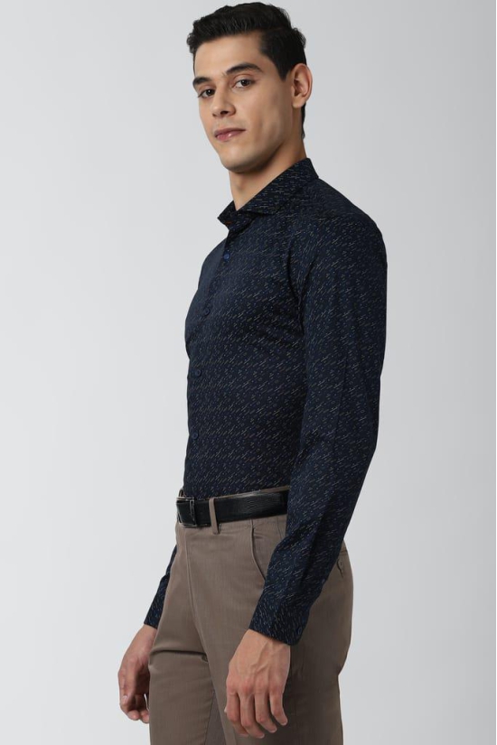 Men Navy  Formal Full Sleeves Formal Shirt