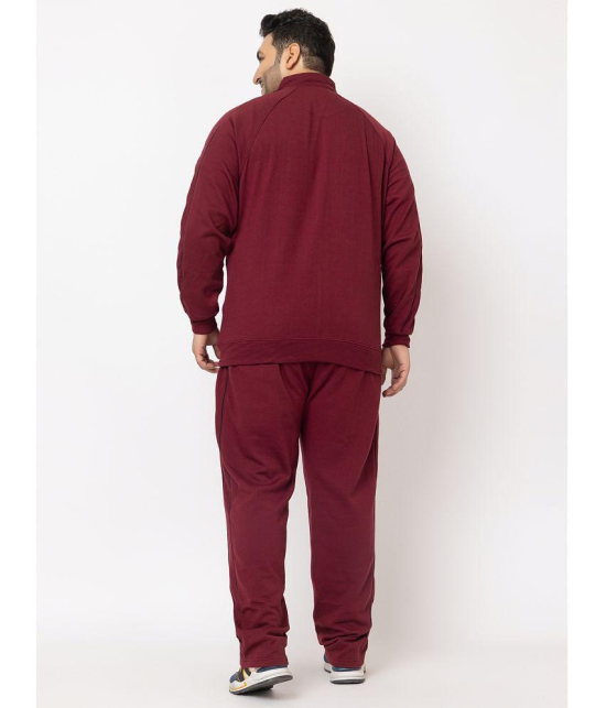 YHA - Maroon Fleece Regular Fit Mens Tracksuit ( Pack of 1 ) - None