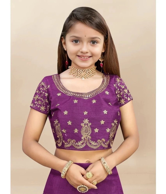 A TO Z CART Silk Lehenga Choli Set For Girls ( Pack of 1 , Purple ) - None